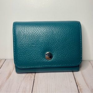 Safe Keeper Teal Leather Trifold Wallet